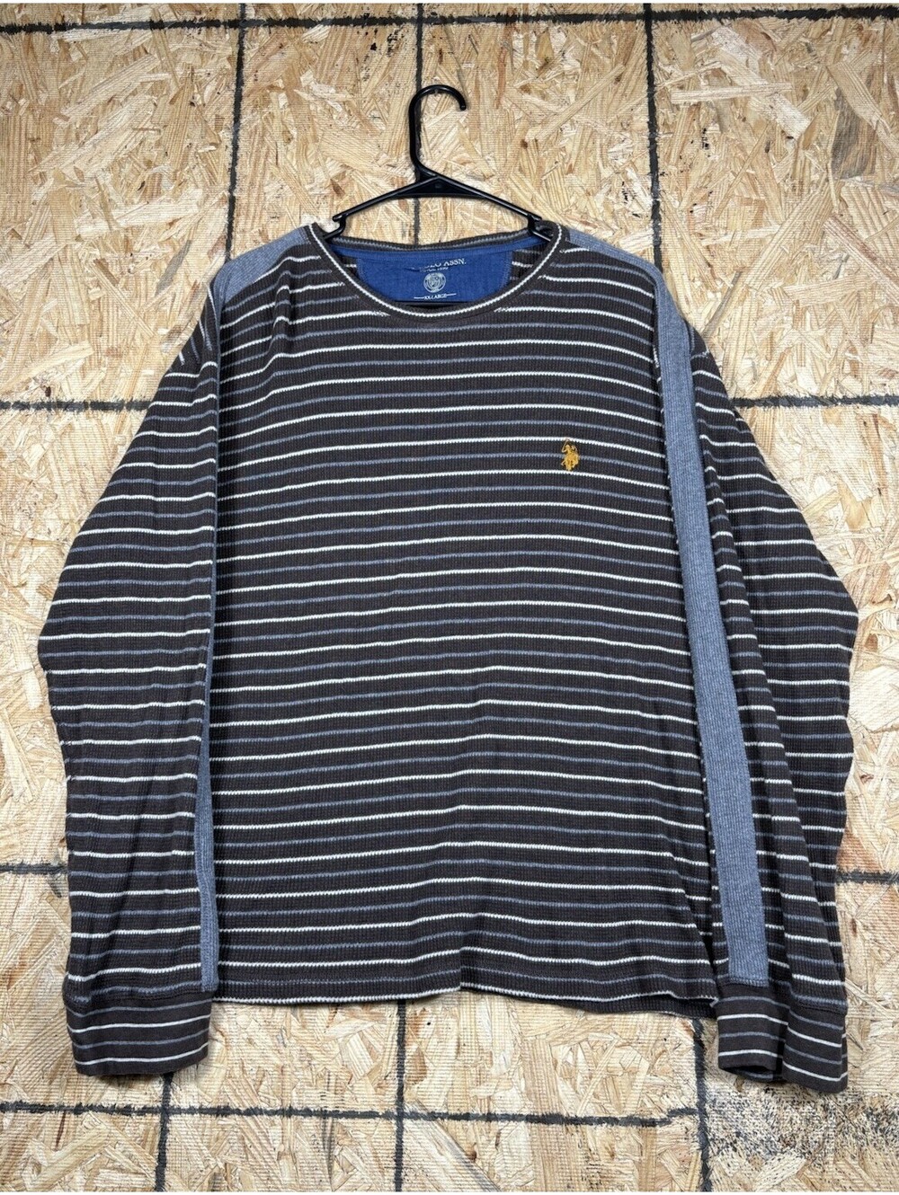 US Polo Assn Mens Multicolor Striped Long Sleeve Round Neck Pullover Shirt SZXXL